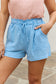 Culture Code Full Size High Waisted Paper bag Shorts in Blue Bell Bottoms Scarlet Avenue   