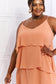 Culture Code By The River Full Size Cascade Ruffle Style Cami Dress in Sherbet Dresses Scarlet Avenue   