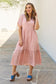 HEYSON Spring Baby Full Size Kimono Sleeve Midi Dress in Peach Dresses Trendsi   