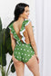 Marina West Swim Moonlit Dip Ruffle Plunge Swimsuit in Mid Green Swimwear Scarlet Avenue   