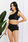 Marina West Swim Seaside Romance Ruffle One-Shoulder Bikini in Black Swimwear Scarlet Avenue   