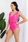 Marina West Swim Full Size Float On Ruffle Faux Wrap One-Piece in Pink Swimwear Scarlet Avenue   