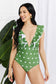 Marina West Swim Moonlit Dip Ruffle Plunge Swimsuit in Mid Green Swimwear Scarlet Avenue   