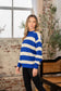 Sew In Love Full Size Contrast Striped Round Neck Sweater Tops Scarlet Avenue   