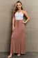 Culture Code For The Day Full Size Flare Maxi Skirt in Chocolate Bottoms Trendsi   