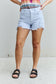 RISEN Katie Full Size High Waisted Distressed Shorts in Ice Blue Bottoms Scarlet Avenue   