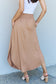 Doublju Comfort Princess Full Size High Waist Scoop Hem Maxi Skirt in Tan Bottoms Scarlet Avenue   