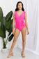 Marina West Swim Full Size Float On Ruffle Faux Wrap One-Piece in Pink Swimwear Scarlet Avenue   