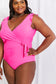 Marina West Swim Full Size Float On Ruffle Faux Wrap One-Piece in Pink Swimwear Scarlet Avenue   