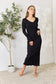 Culture Code Full Size Ribbed Long Sleeve Midi Slit Dress Dresses Scarlet Avenue   