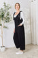 Celeste Full Size Ribbed Tie Shoulder Sleeveless Ankle Overalls Dresses Trendsi   