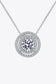 Moissanite Round Pendant Rhodium-Plated Necklace Accessories Trendsi   