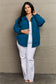 Zenana Cozy in the Cabin Full Size Fleece Elbow Patch Shacket in Teal Outerwear Scarlet Avenue   