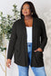 Basic Bae Full Size Ribbed Open Front Cardigan with Pockets Tops Scarlet Avenue Black S 