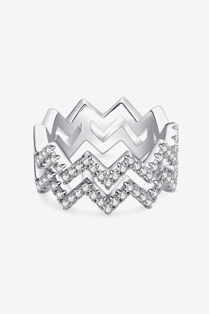 Moissanite Zigzag Stacking Rings - Scarlet Avenue