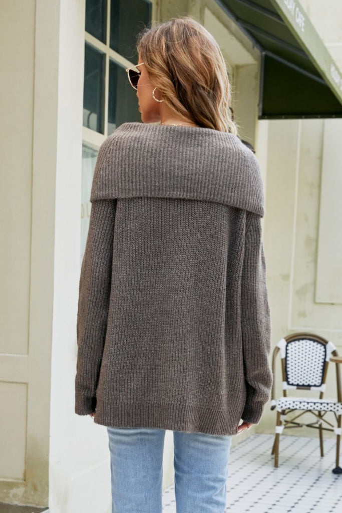 Cowl Neck Raglan Sleeve Sweater - Scarlet Avenue