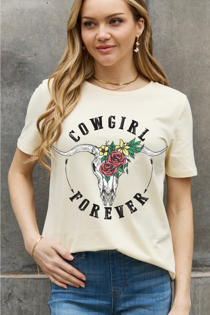 Simply Love Full Size COWGIRL FOREVER Graphic Cotton Tee - Scarlet Avenue