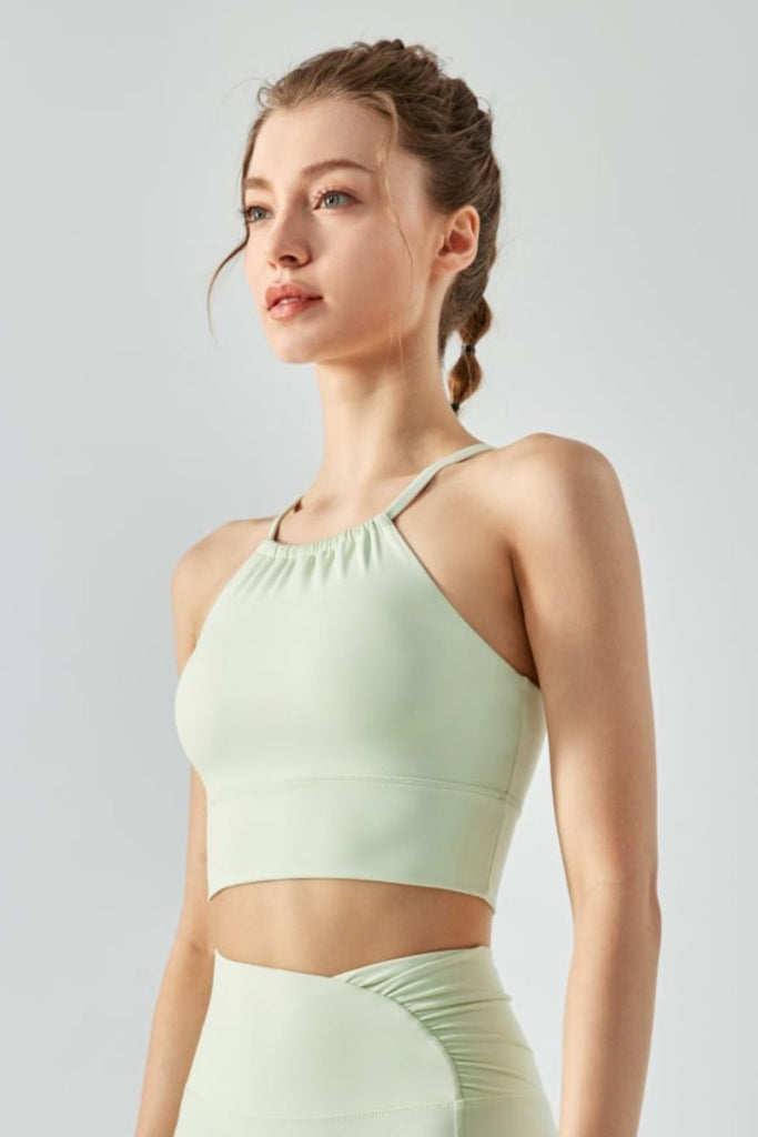 Crisscross Gathered Detail Cropped Sports Cami - Scarlet Avenue