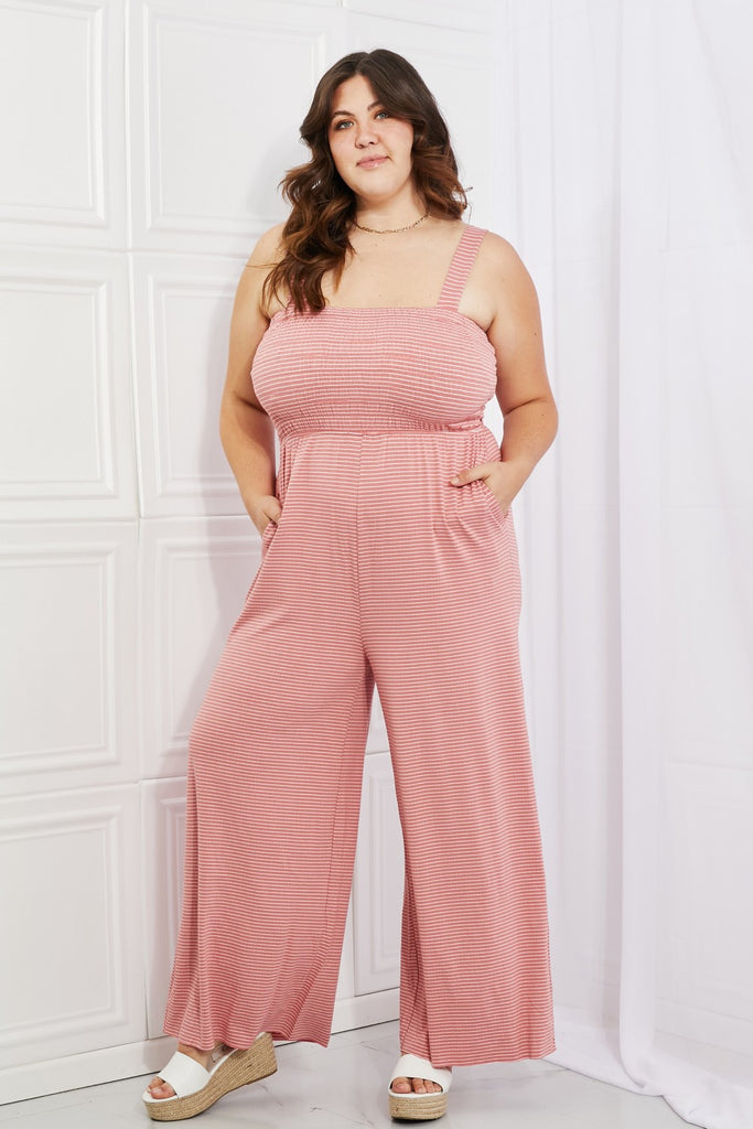 Only Exception Full Size Striped Jumpsuit - Scarlet Avenue