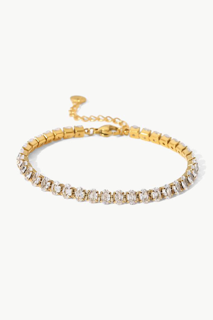 Inlaid Zircon 18K Gold Plated Bracelet - Scarlet Avenue