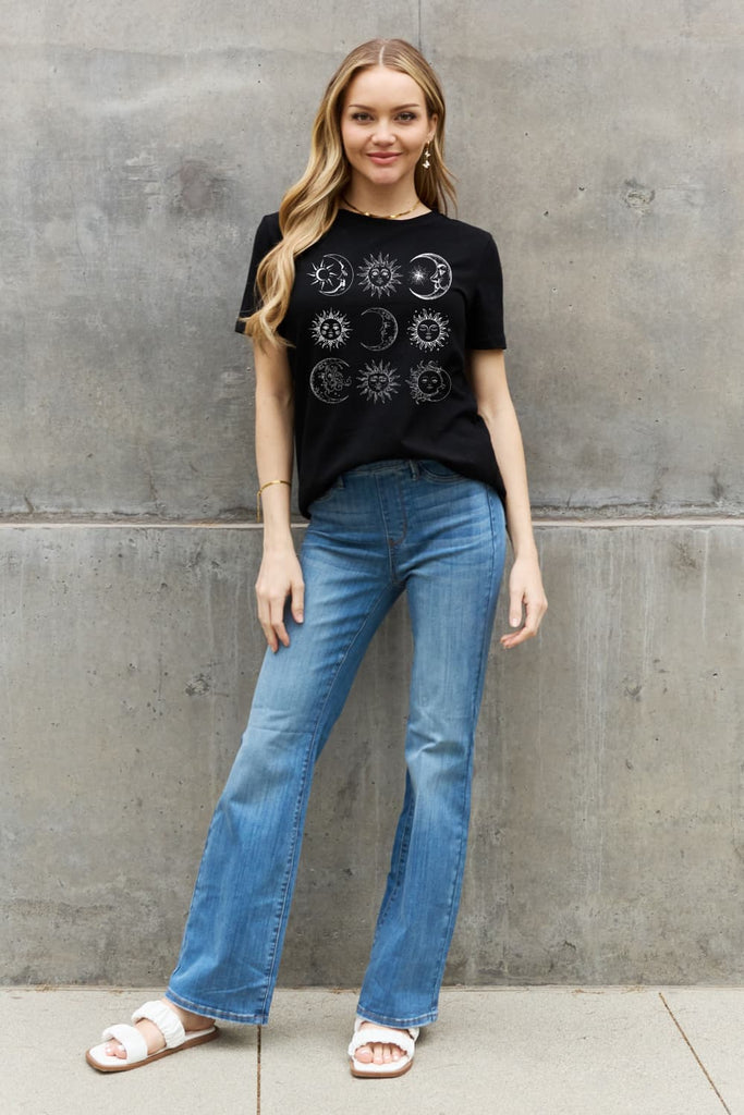 Simply Love Sun and Moon Graphic Cotton Tee - Scarlet Avenue