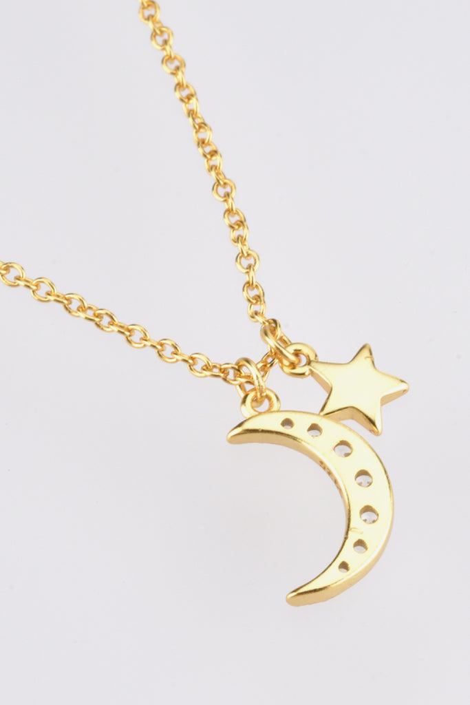 Zircon Star and Moon Pendant Necklace - Scarlet Avenue